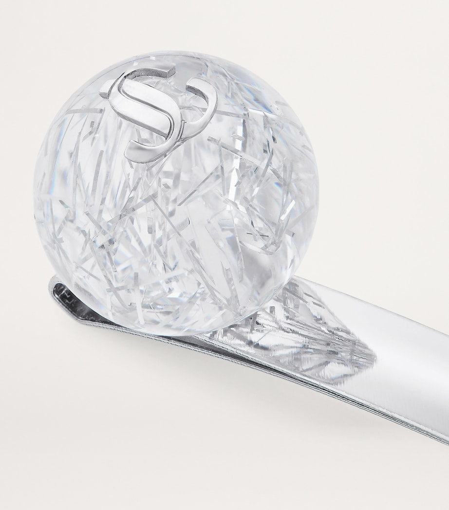 Jimmy Choo Silver Crystal-Embellished Hair Slide