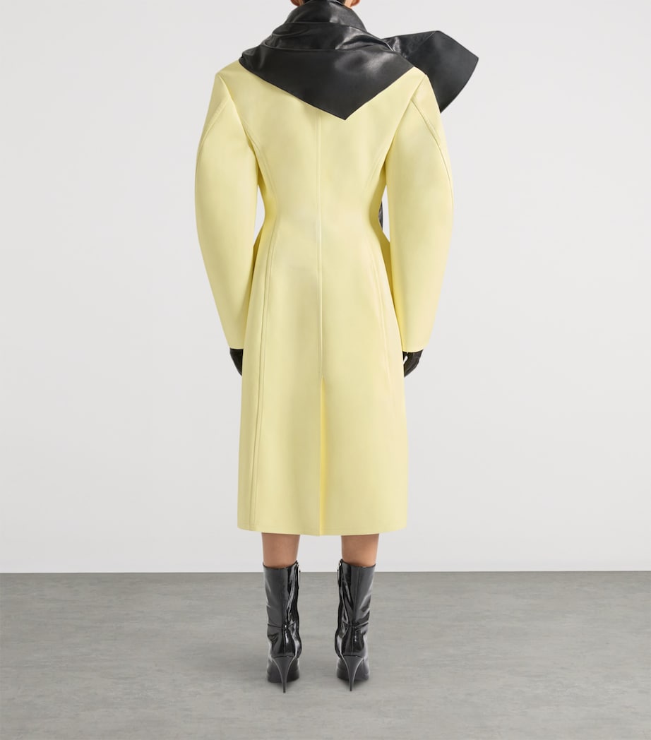 Givenchy Yellow Leather Cocoon Long Coat