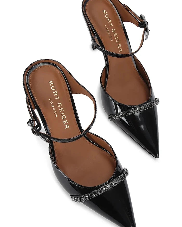 Kurt Geiger London Strass Point Mule Deri Topuklu Ayakkabı