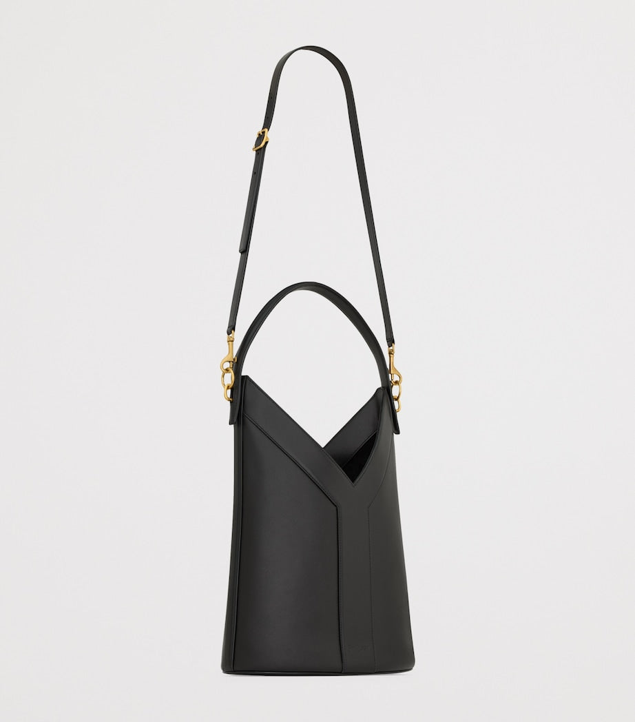 Saint Laurent Black Leather Y Bucket Bag