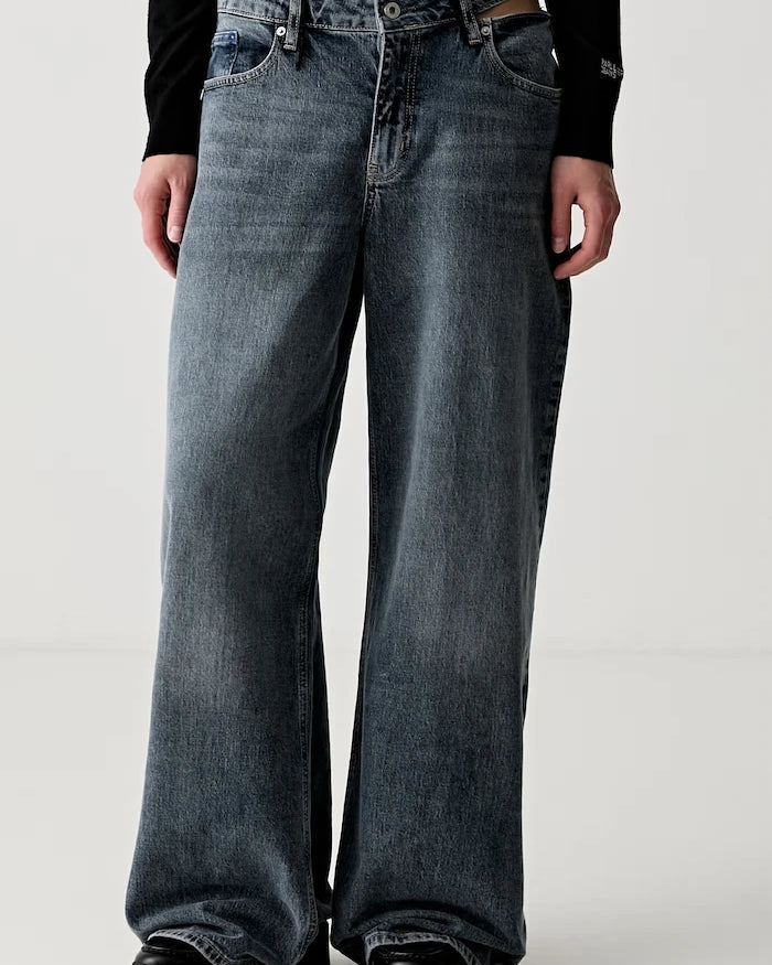 Karl Lagerfeld Jeans kadın wide leg kot pantolon