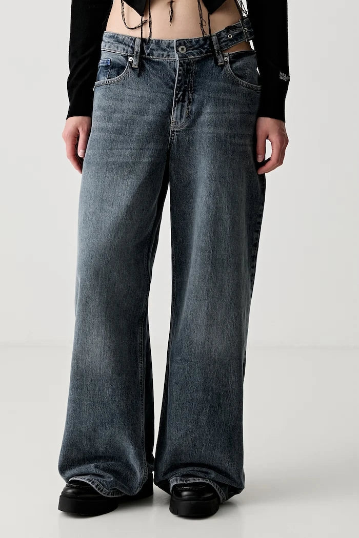Karl Lagerfeld Jeans kadın wide leg kot pantolon