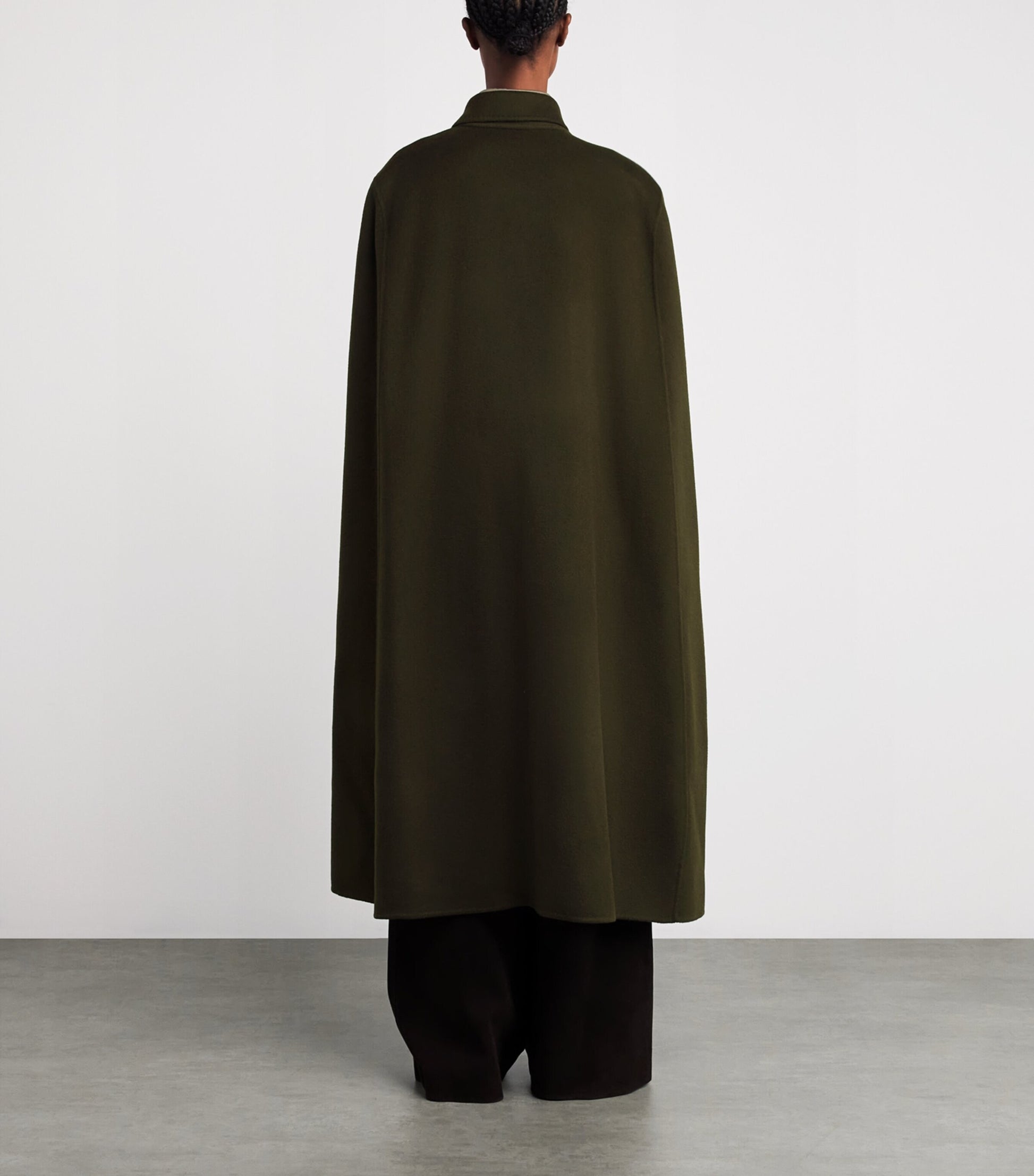 Wolk Morais Brown Cashmere On Set Cape Maxi Coat