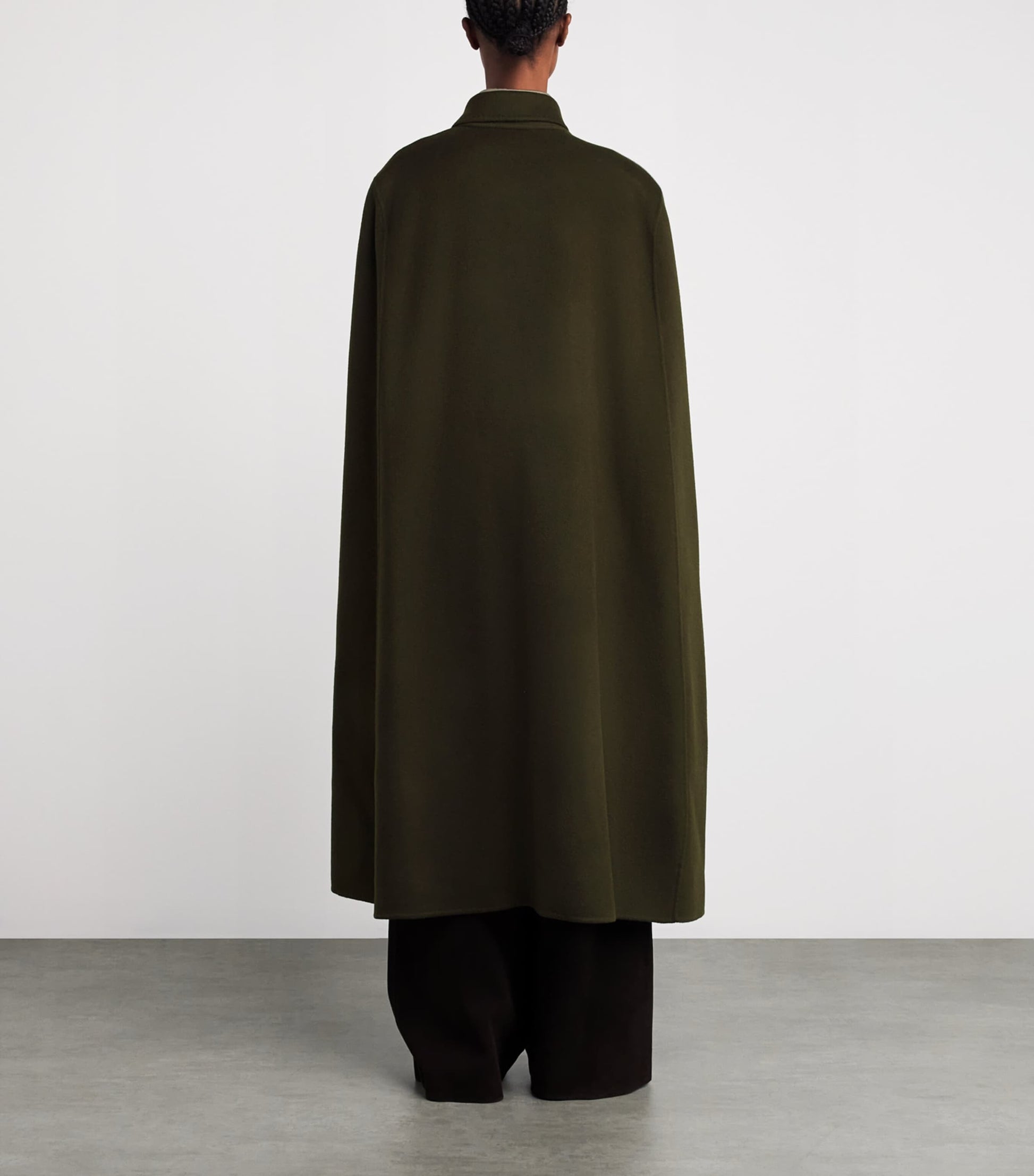 Wolk Morais Brown Cashmere On Set Cape Maxi Coat
