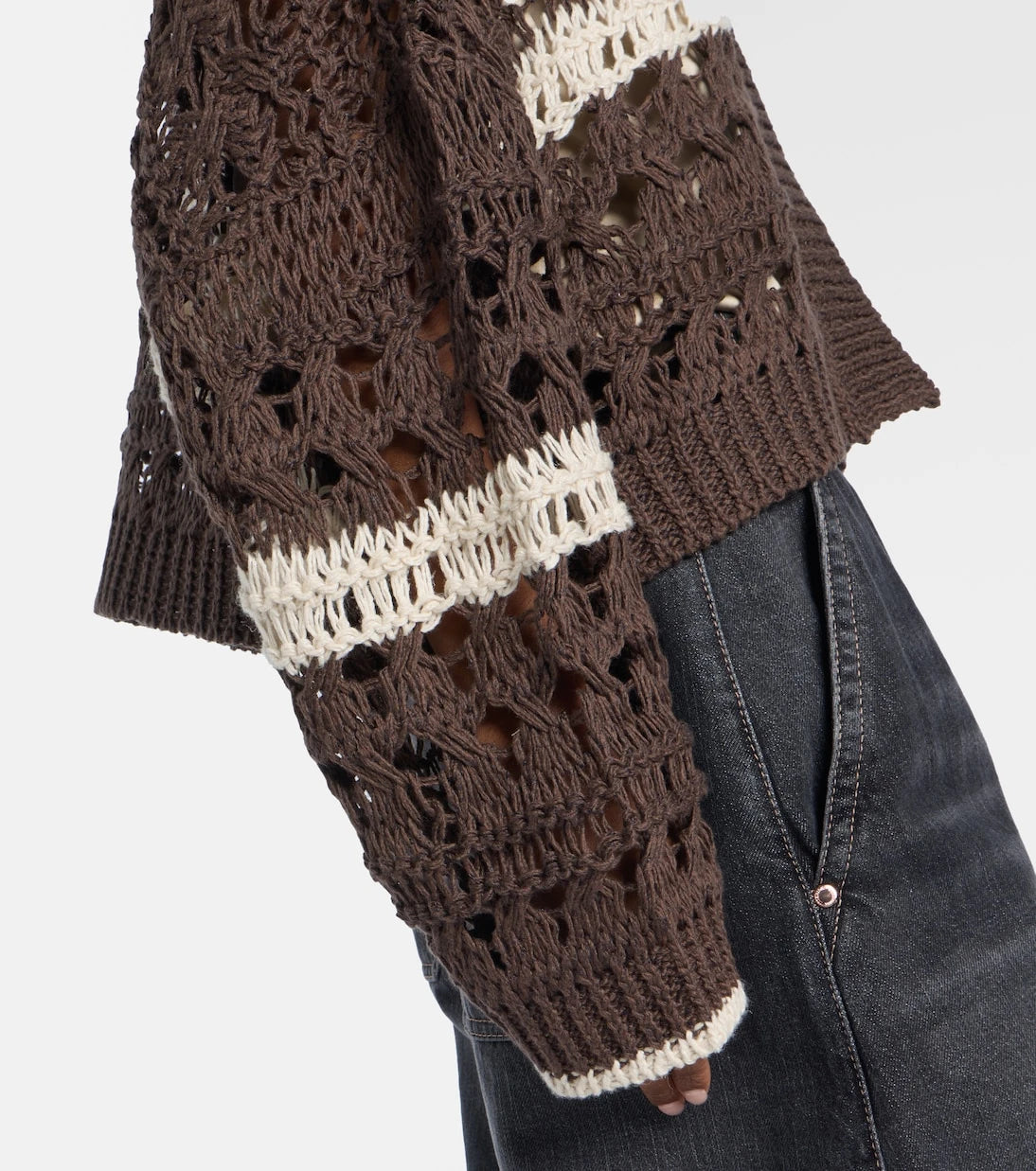 Brunello Cucinelli - Open-knit jute and cotton-blend cardigan