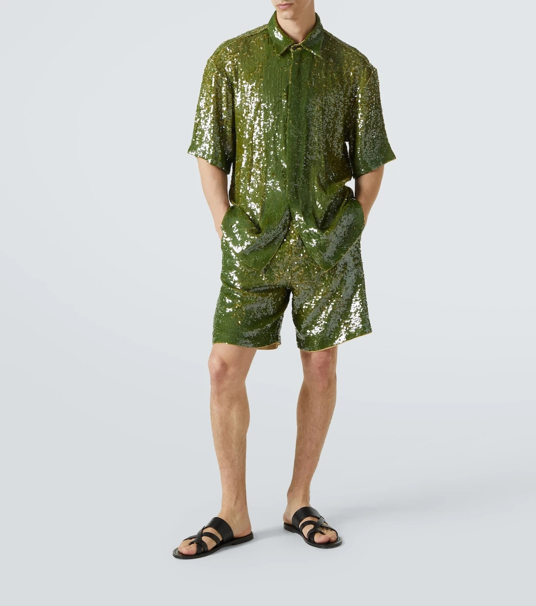 Dries Van Noten - Sequined Bermuda shorts