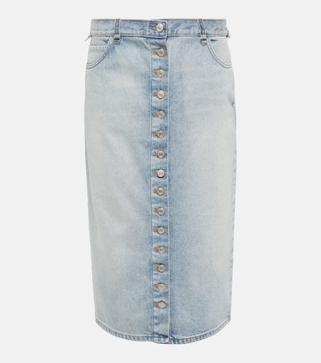Courrèges - Multiflex denim midi skirt