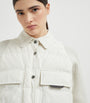 Brunello Cucinelli White Down Hybrid Puffer Jacket