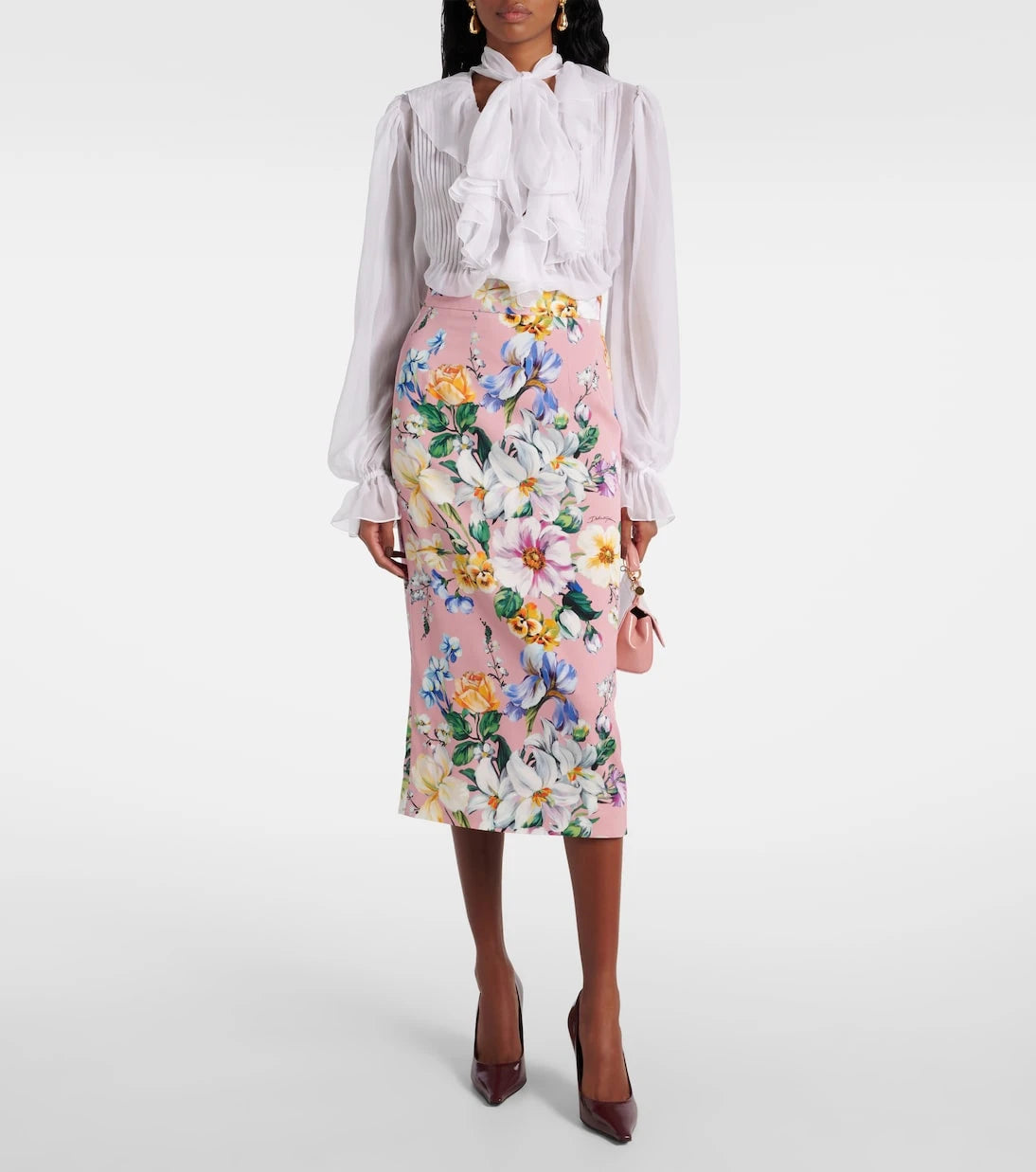 Dolce&Gabbana - Floral silk-blend pencil skirt