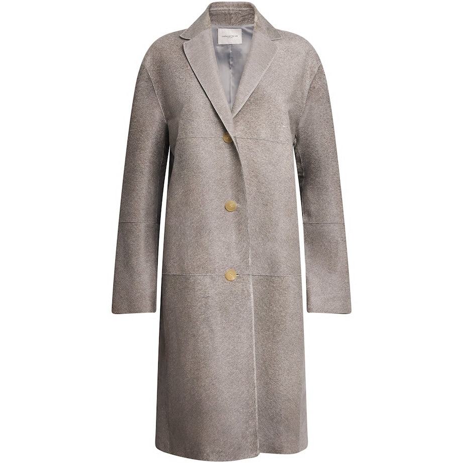 Grey Cowhide Overcoat