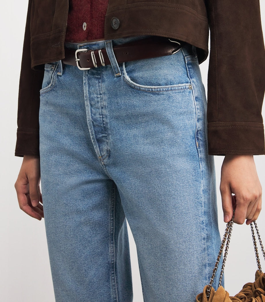 Citizens of Humanity Blue High-Waist Delfina Straight Jeans