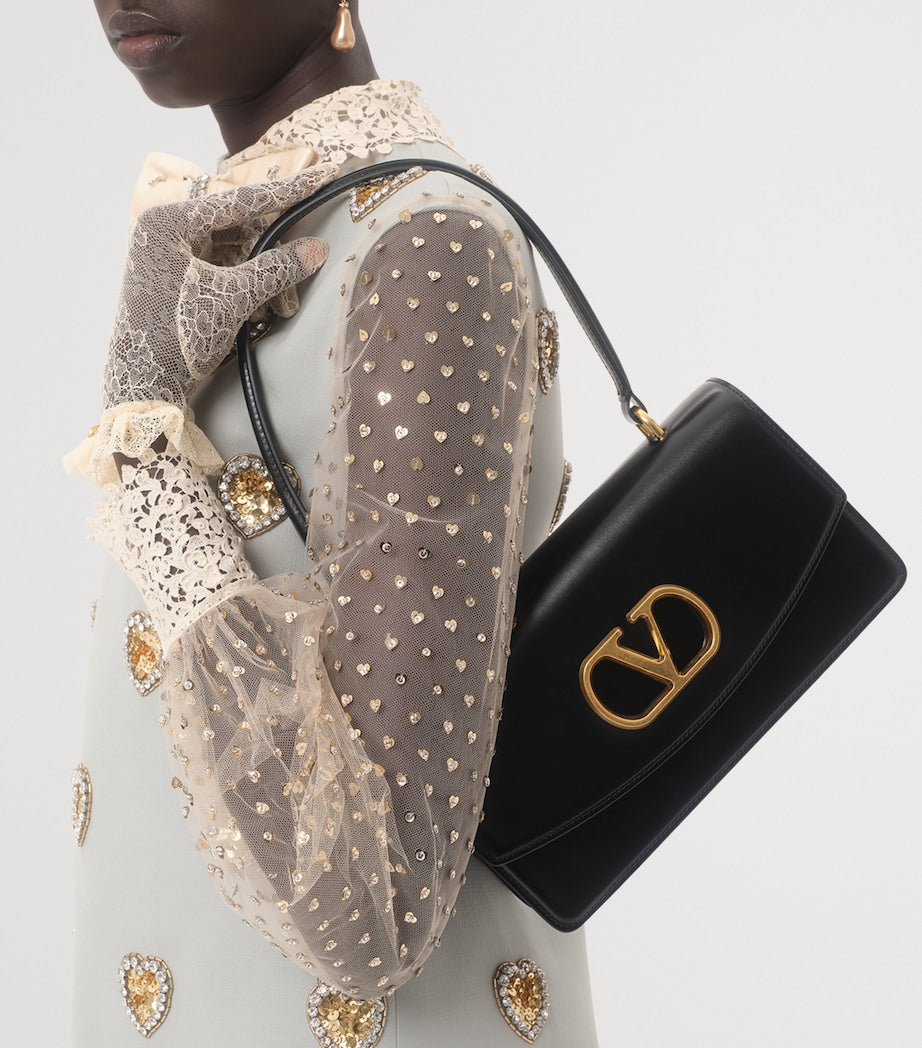 Valentino Blue Wool-Silk Embroidered Mini Dress