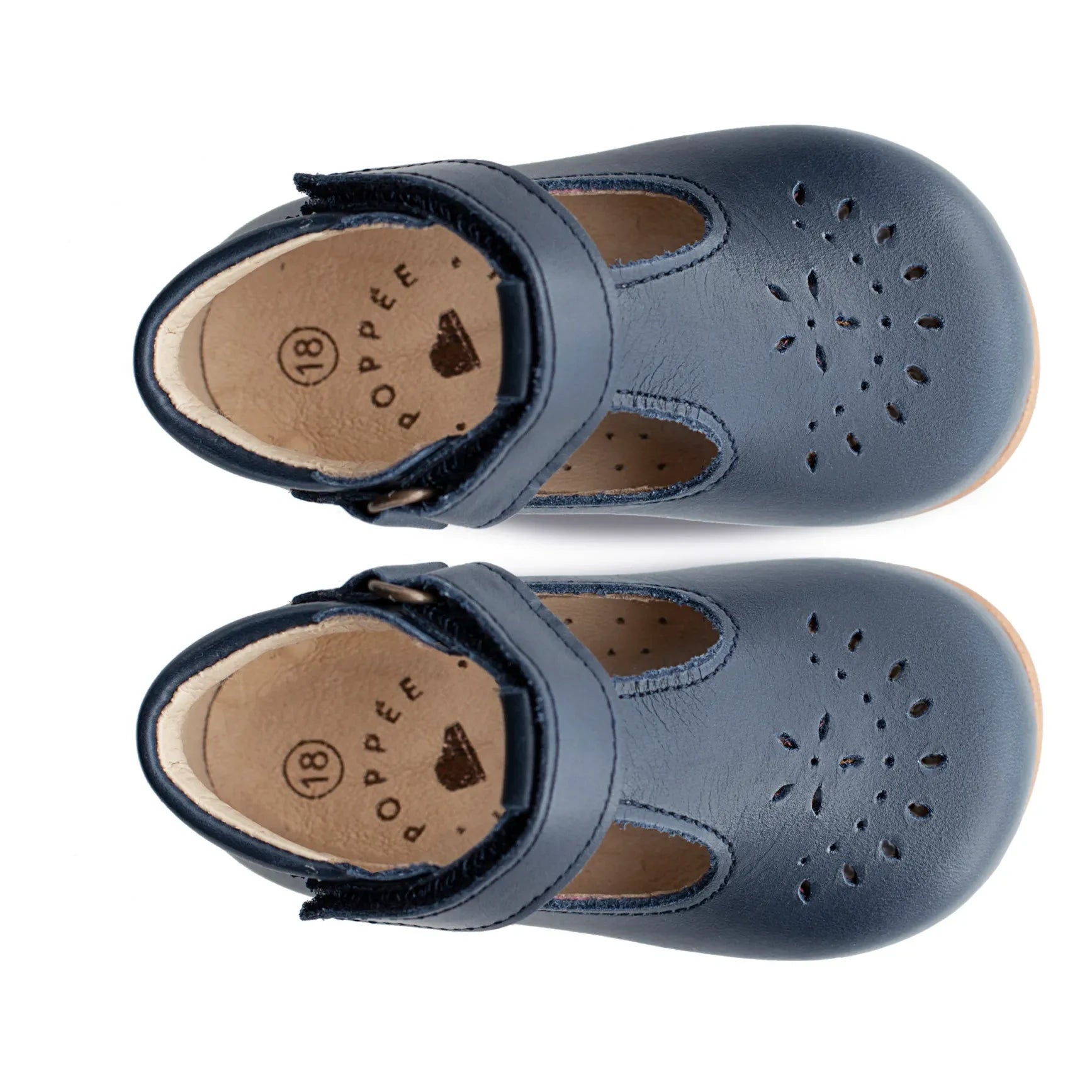 Poppée - Milton T-Bar Velcro Mary Janes | Navy blue