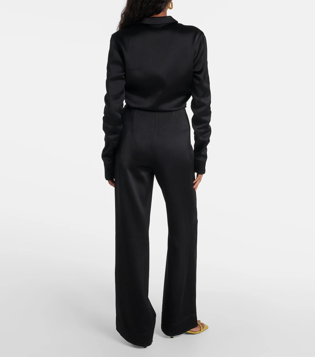 Toteme - High-rise satin wide-leg pants