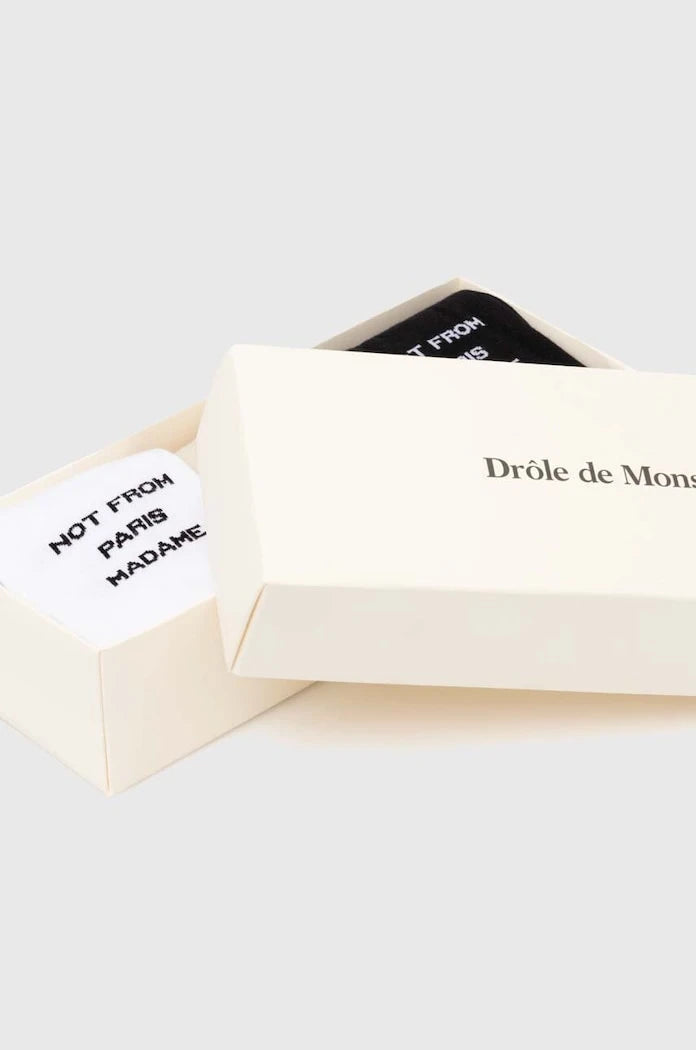 Pamuklu Çoraplar Drôle de Monsieur Le Pack de Chaussettes Slogan (3 Çift)