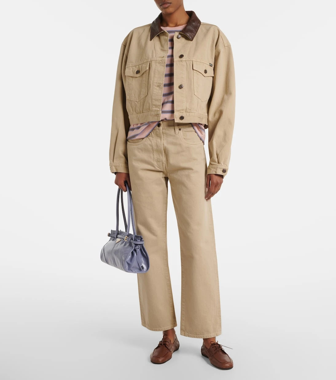 Prada - Striped cotton jersey top