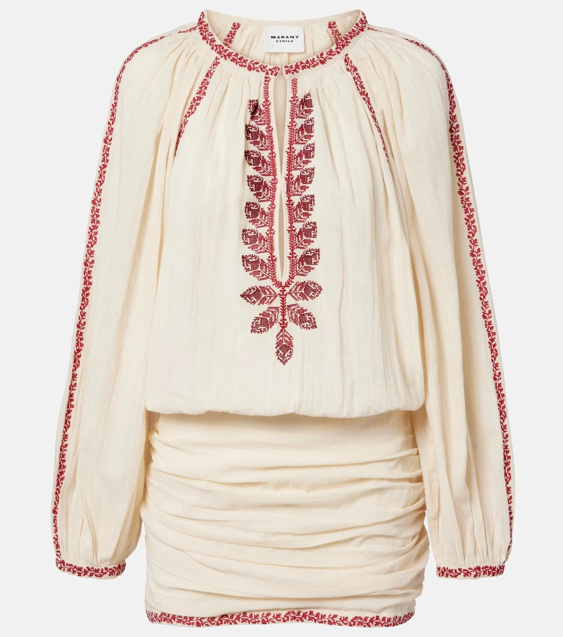 Marant Etoile - فستان لودي قصير من القطن المطرّز