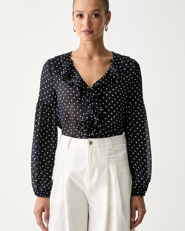 Guess volanlı kadın bluz EMY