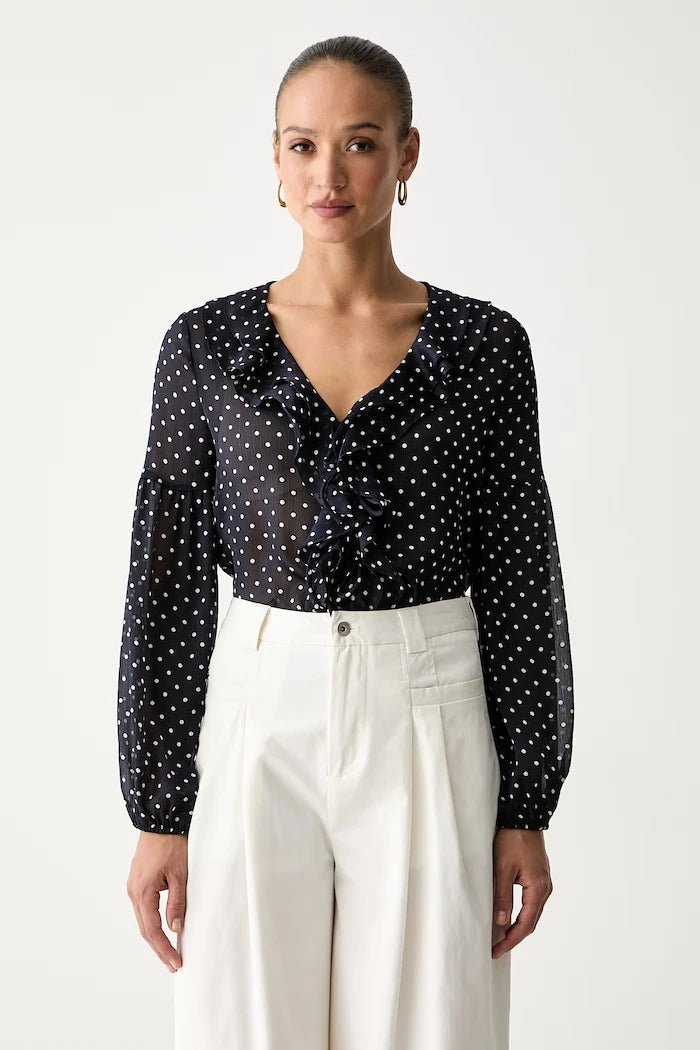 Guess volanlı kadın bluz EMY