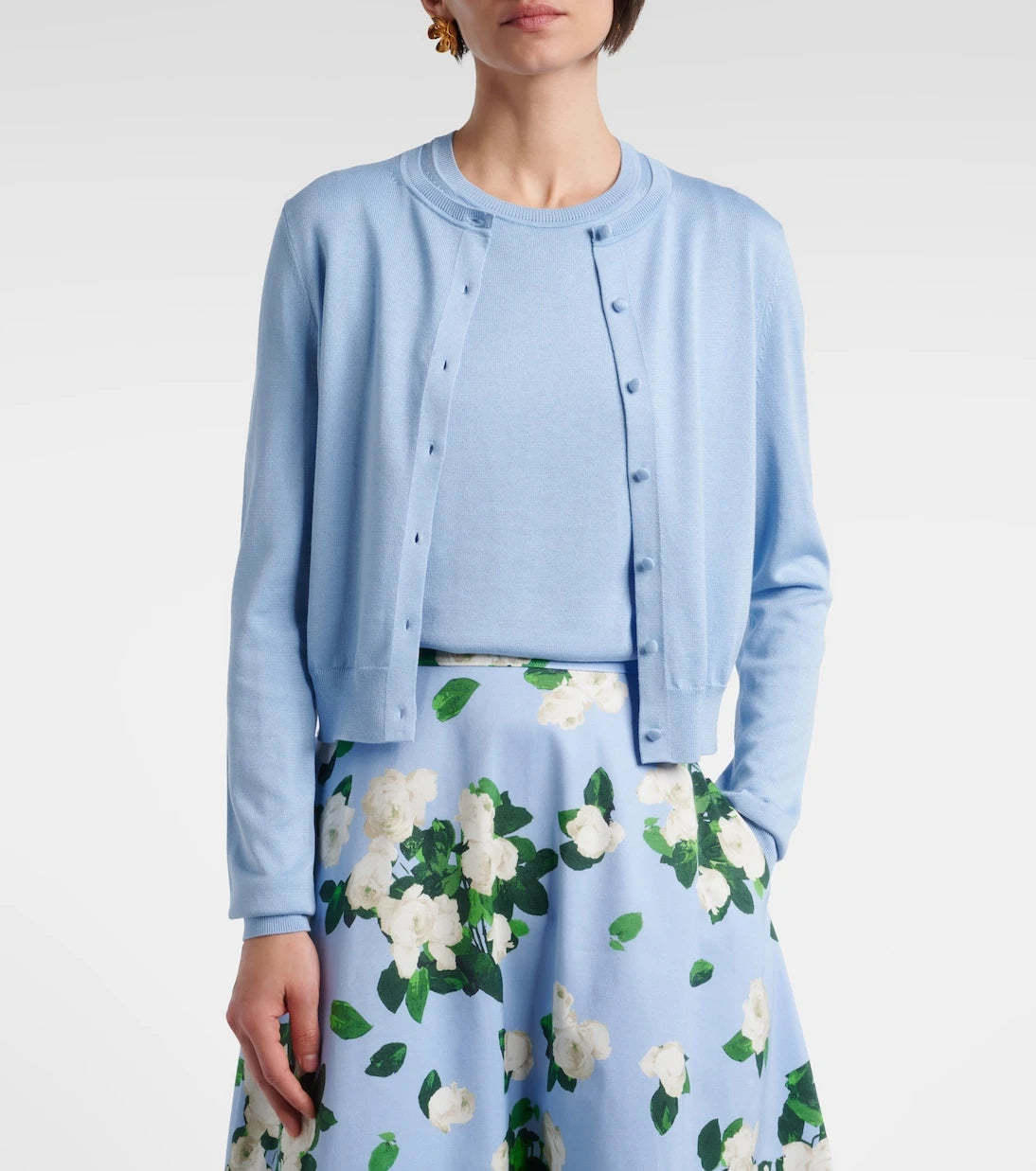 Carolina Herrera - Cropped silk and cotton cardigan