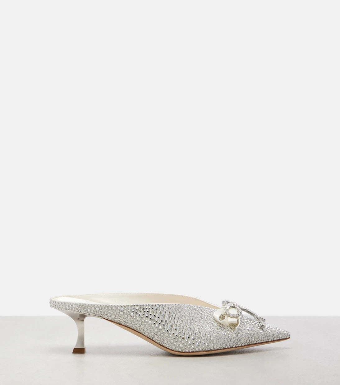 Jimmy Choo - Auria 50 crystal-embellished satin mules