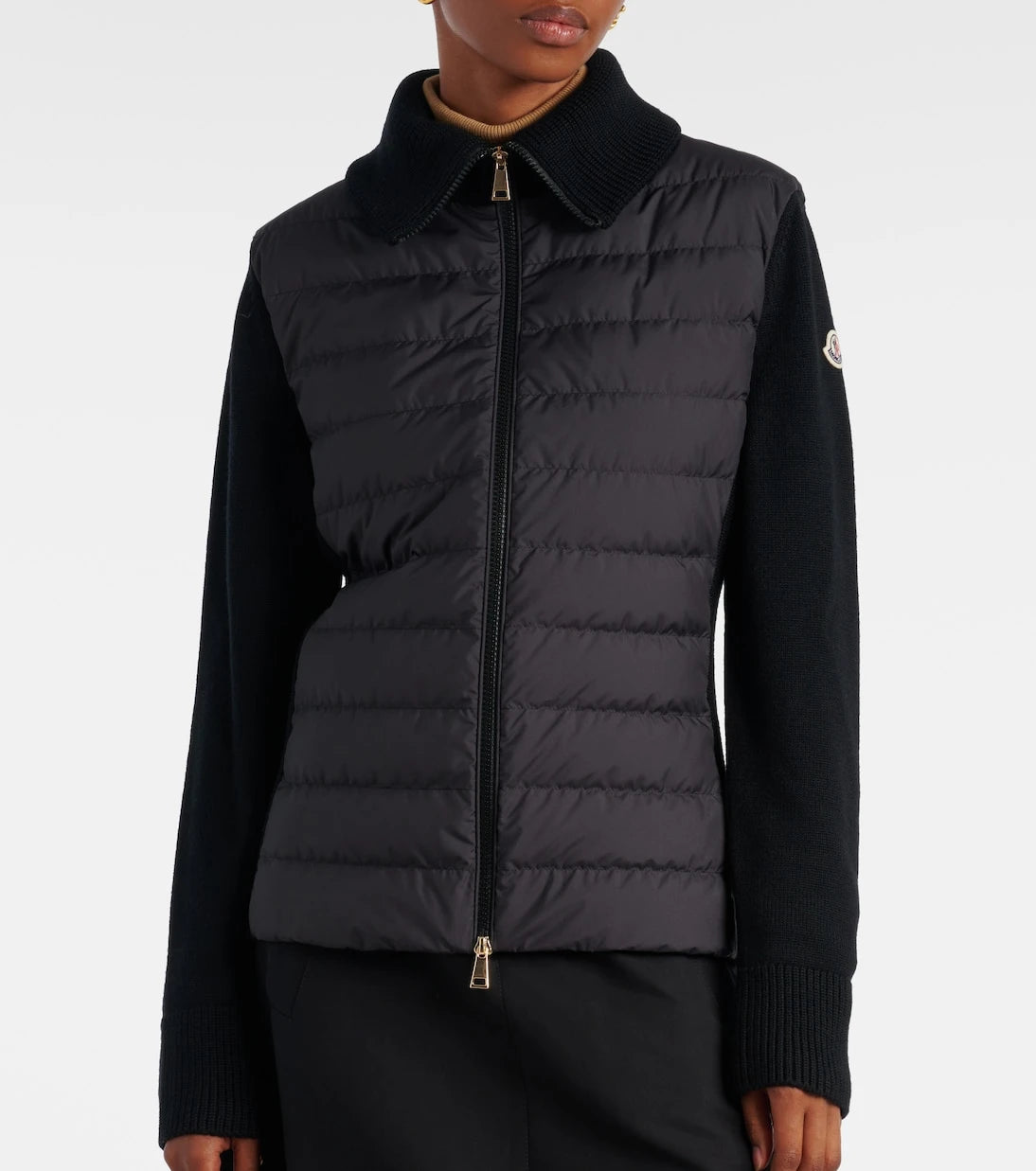 Moncler - Down-paneled virgin wool cardigan