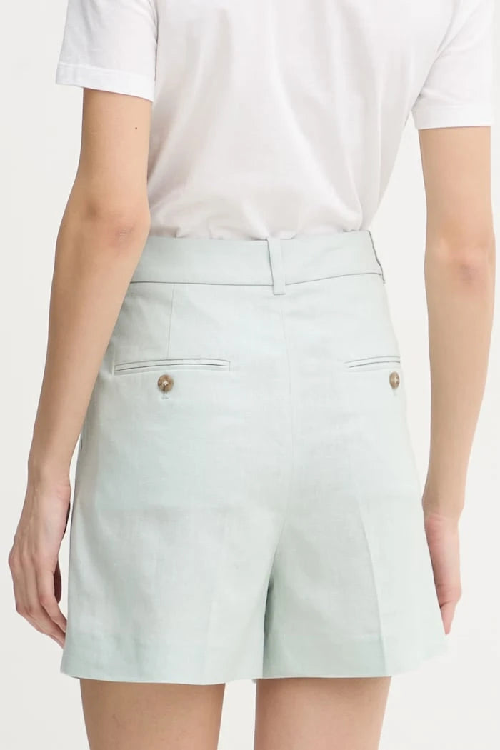 Calvin Klein Jeans kısa pantolon kadın, keten katkılı