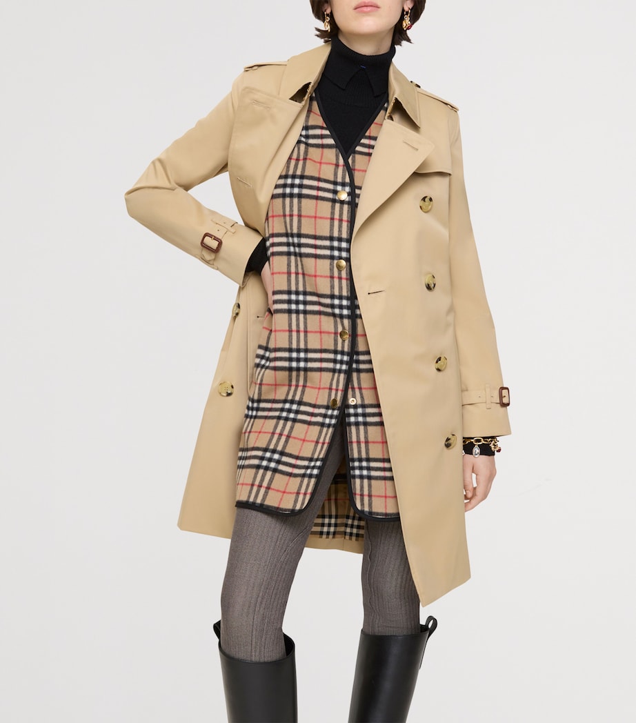 Burberry Beige Wool-Cashmere Check Gilet