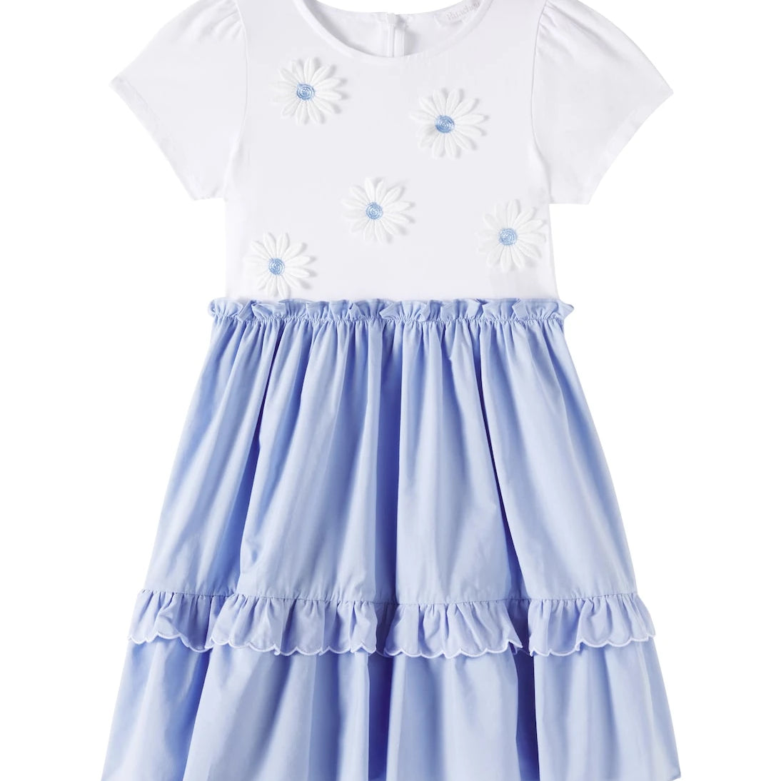 Patachou - Floral-appliqué cotton-blend dress
