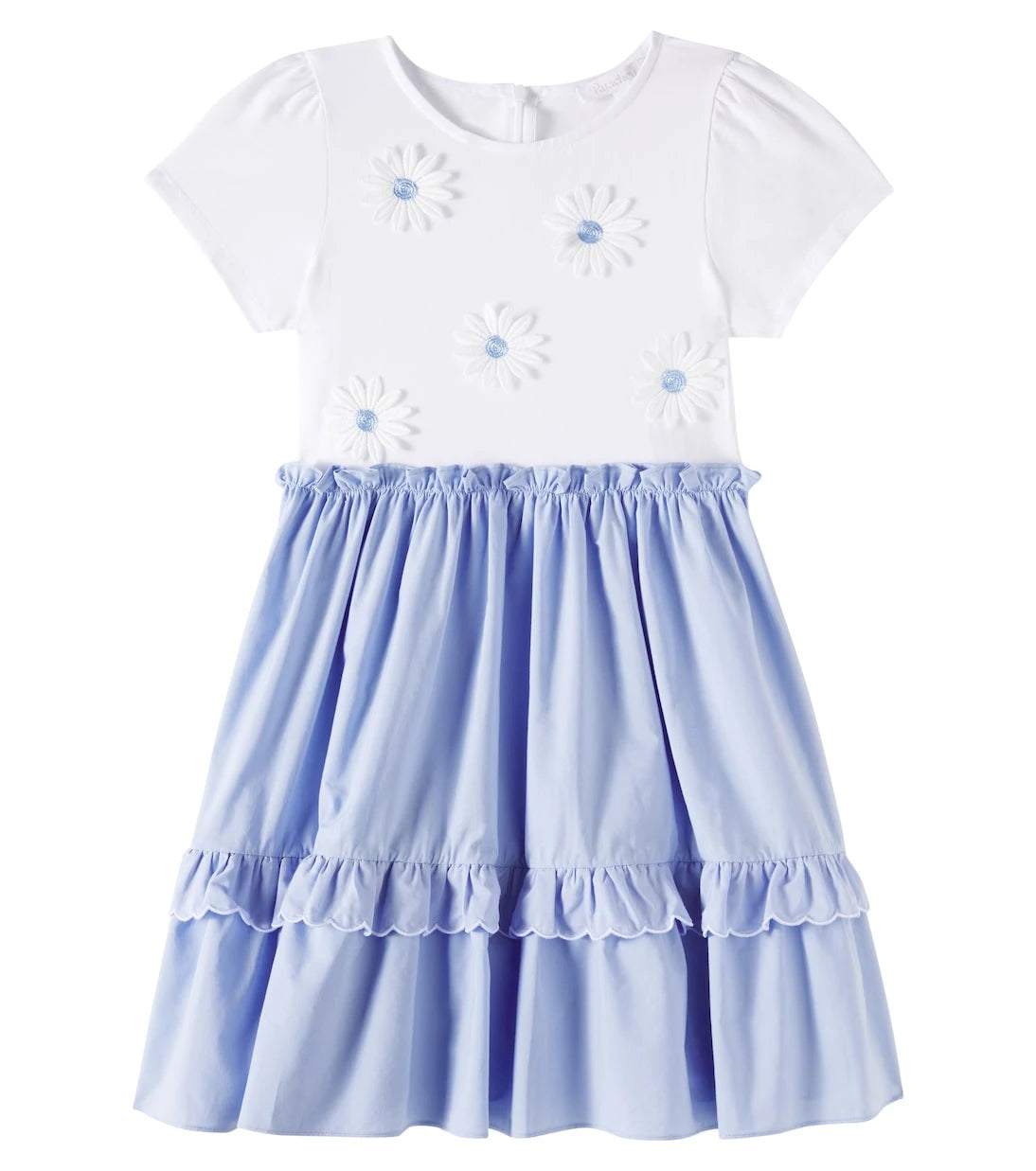 Patachou - Floral-appliqué cotton-blend dress