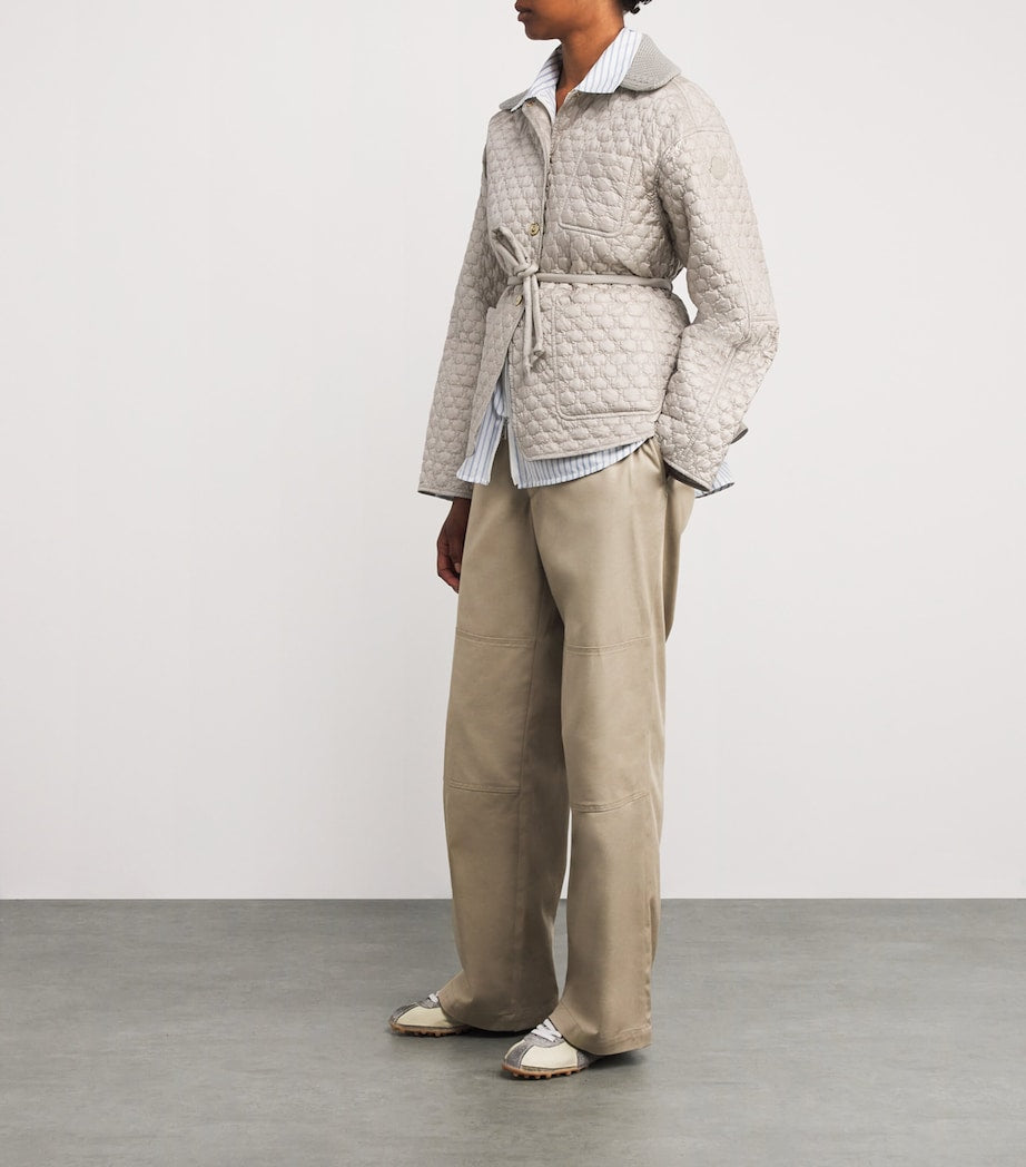 Moncler Brown Down Water-Repellent Belted Raray Jacket