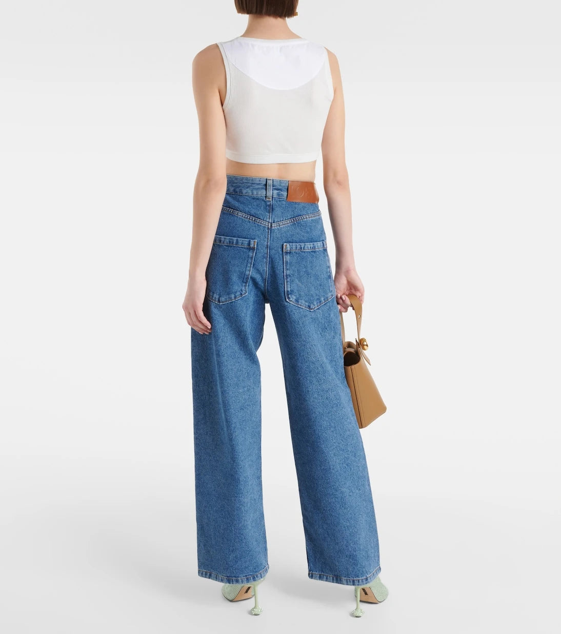 Loewe - Anagram high-rise wide-leg jeans