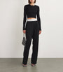 Alexander Wang Black Wool-Blend Elasticated High-Rise Tailored Trousers