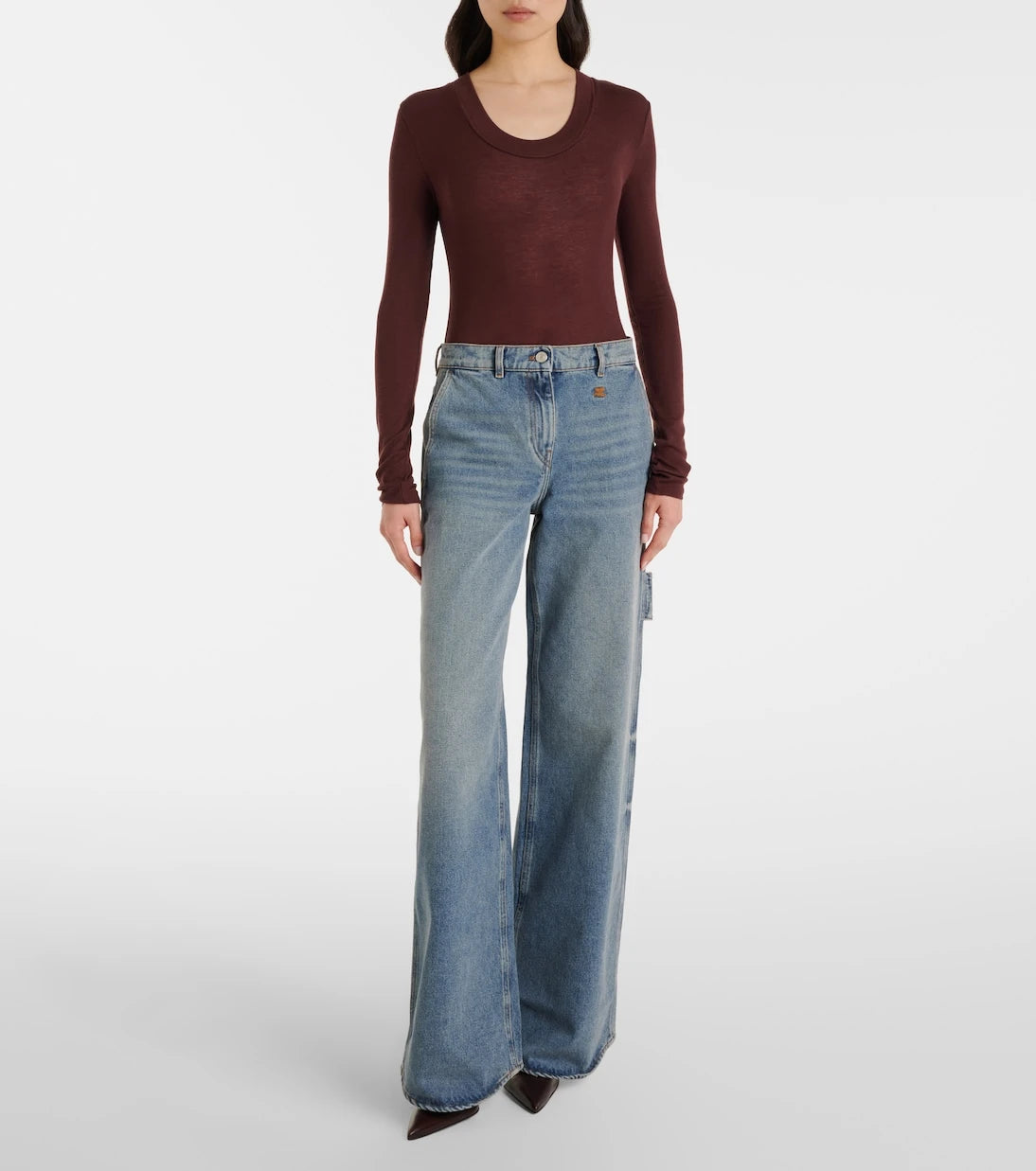 Courrèges - Logo wide-leg jeans