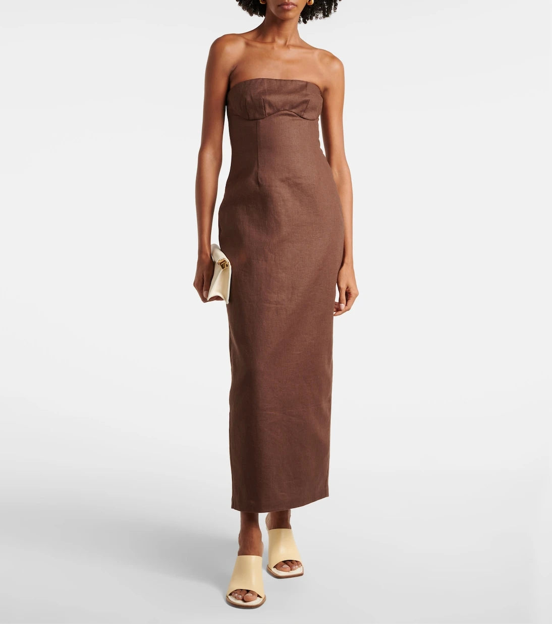 SIR - Evalita linen bustier maxi dress