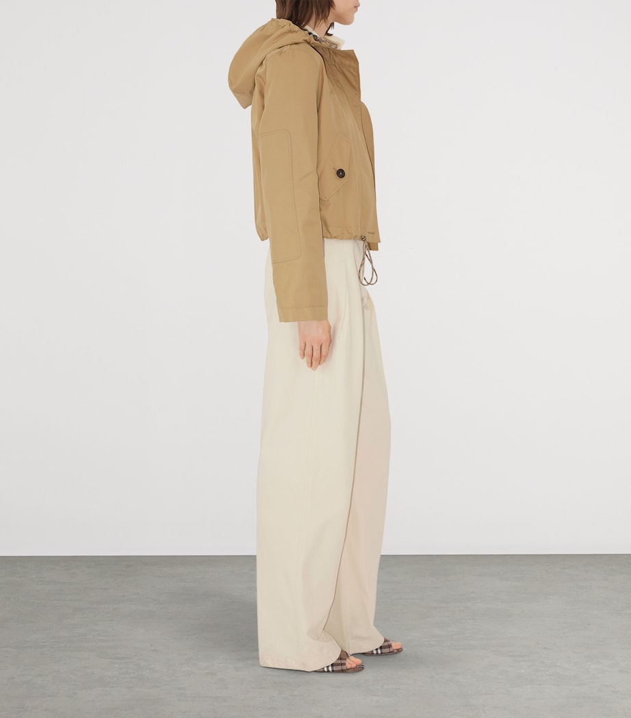 Burberry Beige Gabardine Cropped Parka