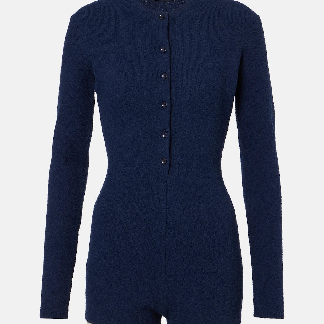 Magda Butrym - Lace-trimmed knitted cotton-blend romper