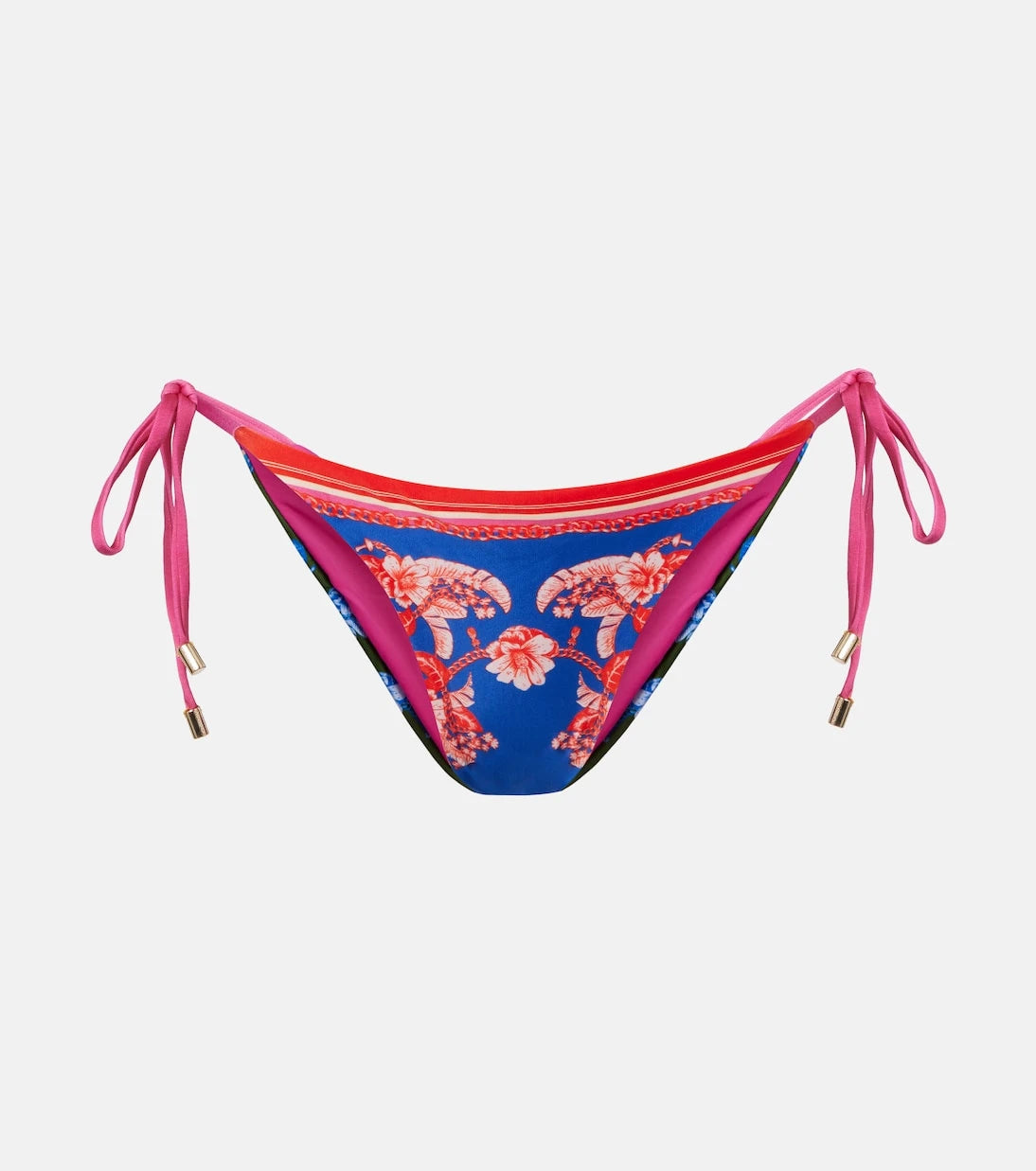 Farm Rio - Colorblocked floral bikini bottoms