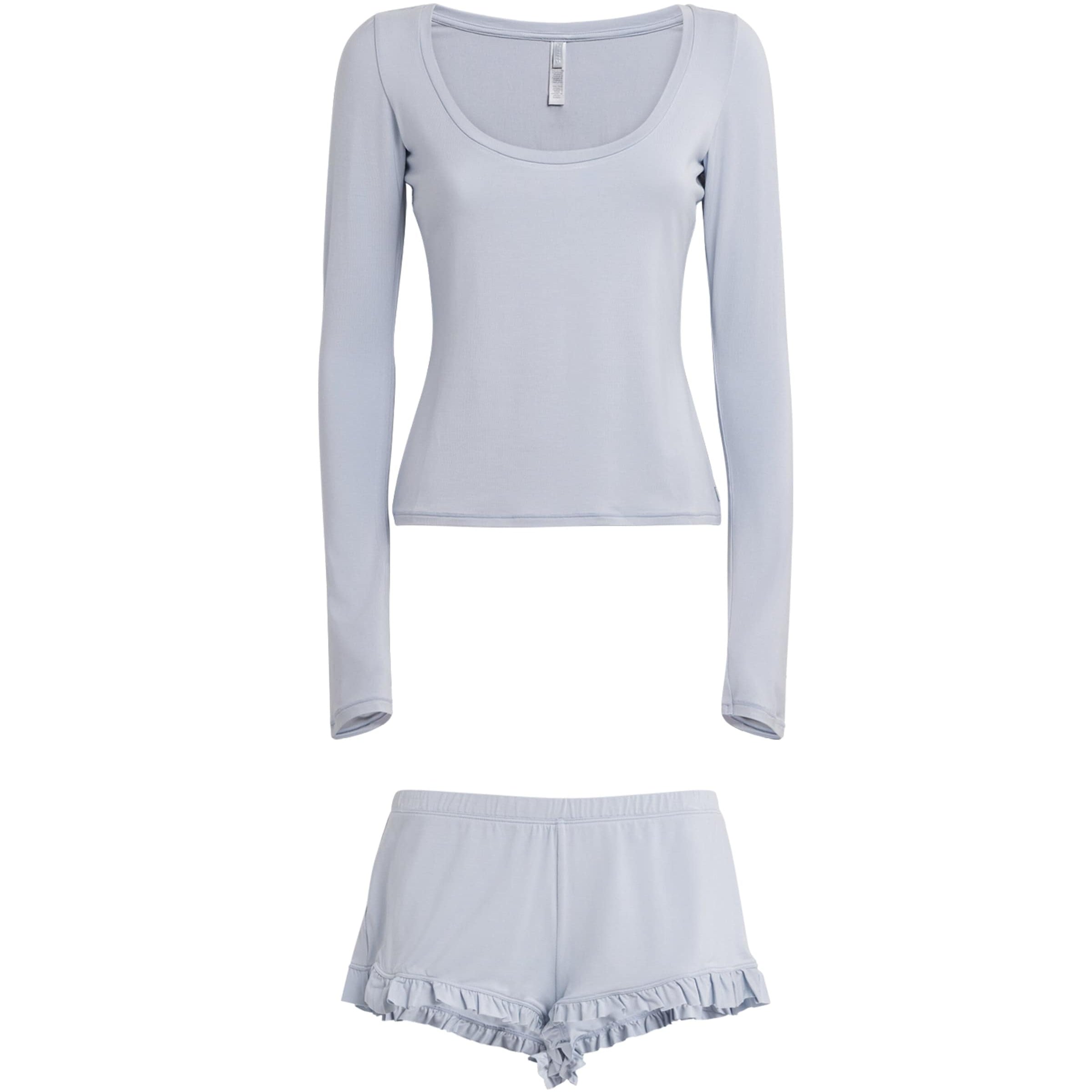 Skims Blue Modal-Blend Long-Sleeve Pyjama Set