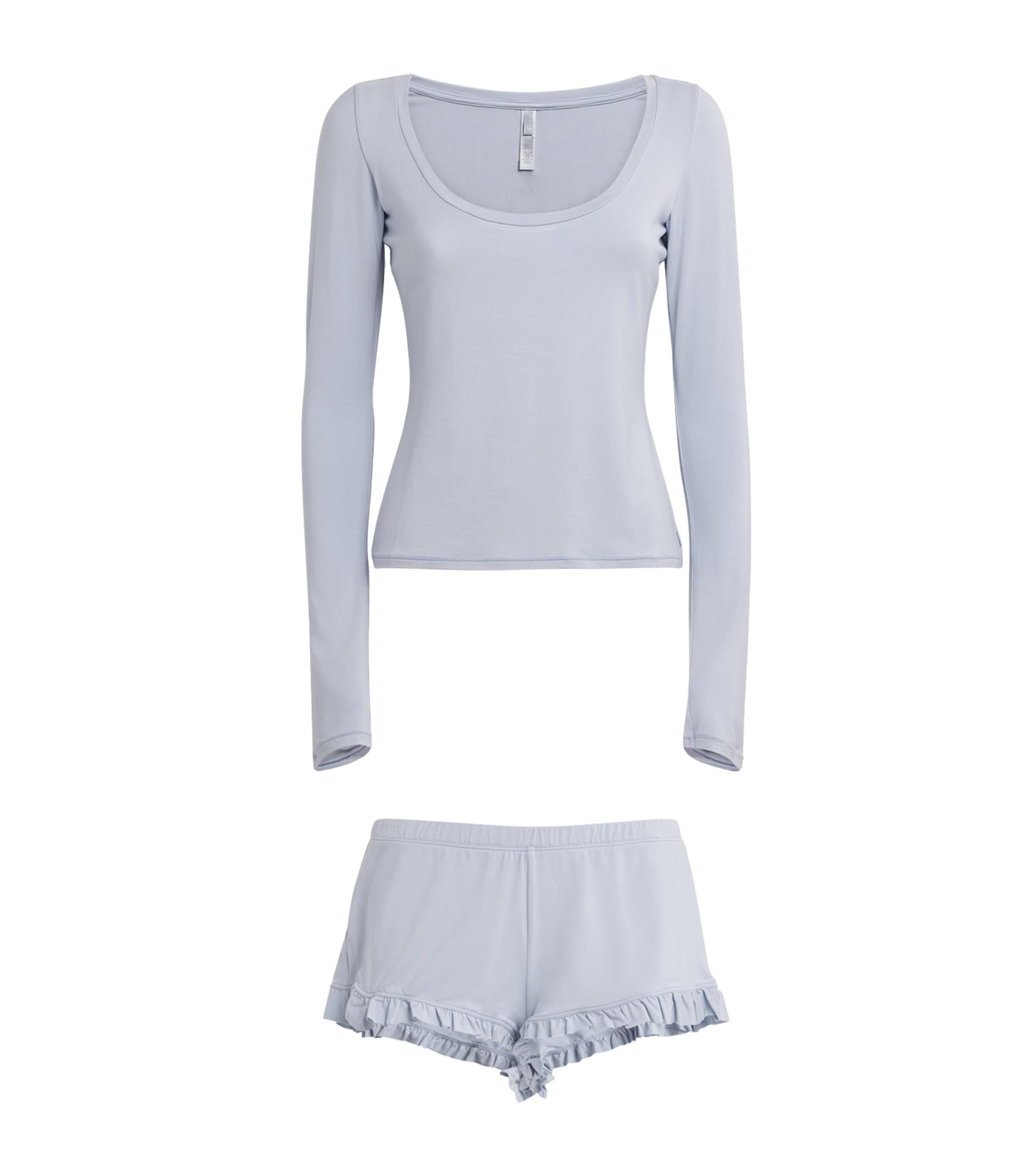 Skims Blue Modal-Blend Long-Sleeve Pyjama Set