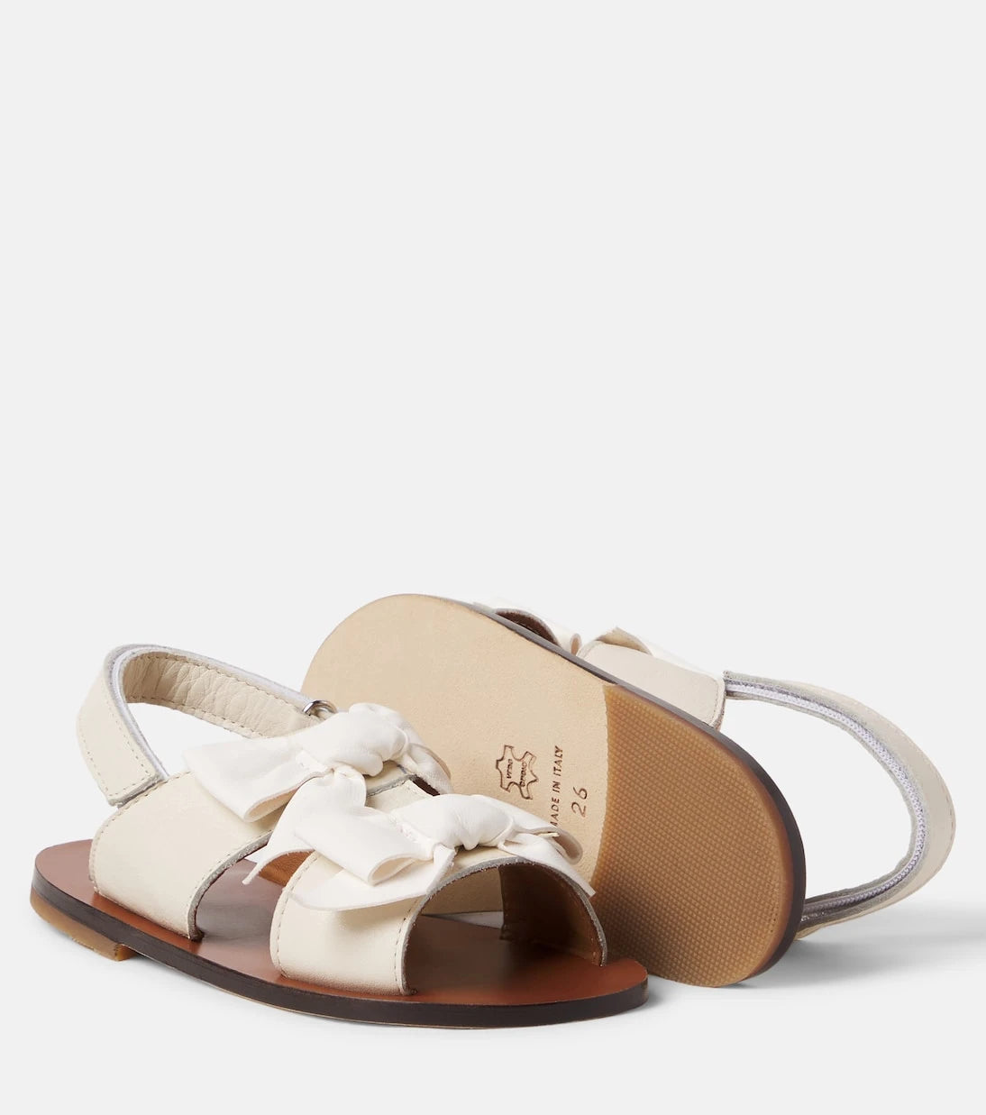 PèPè - Charlotte bow-detail leather sandals