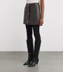 Claudie Pierlot Brown Leather Turn-Lock Mini Skirt