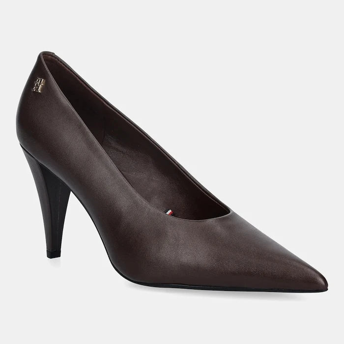 Кожени обувки с тънък ток Tommy Hilfiger TH SMOOTH LEATHER PUMP
