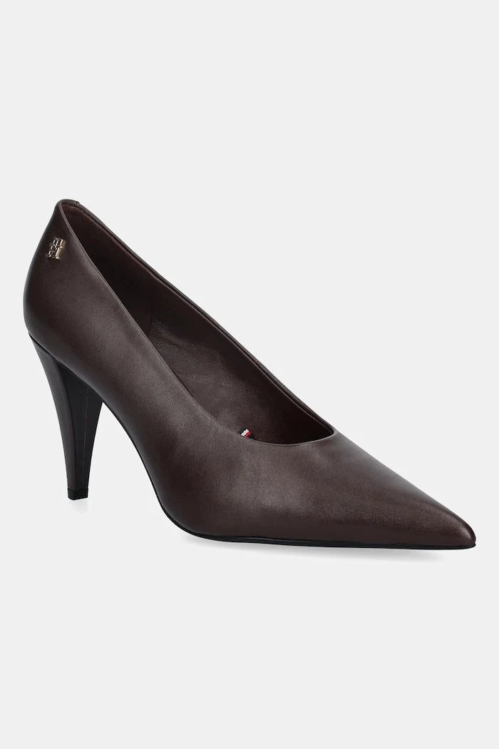 Кожени обувки с тънък ток Tommy Hilfiger TH SMOOTH LEATHER PUMP