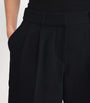 Stylein Black Crepe Pleated Bore Shorts
