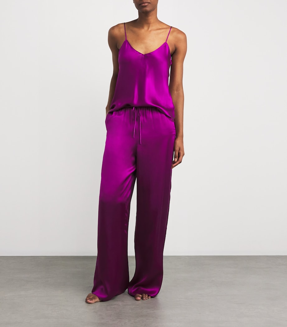 Olivia von Halle Purple Silk Bliss Pyjama Set