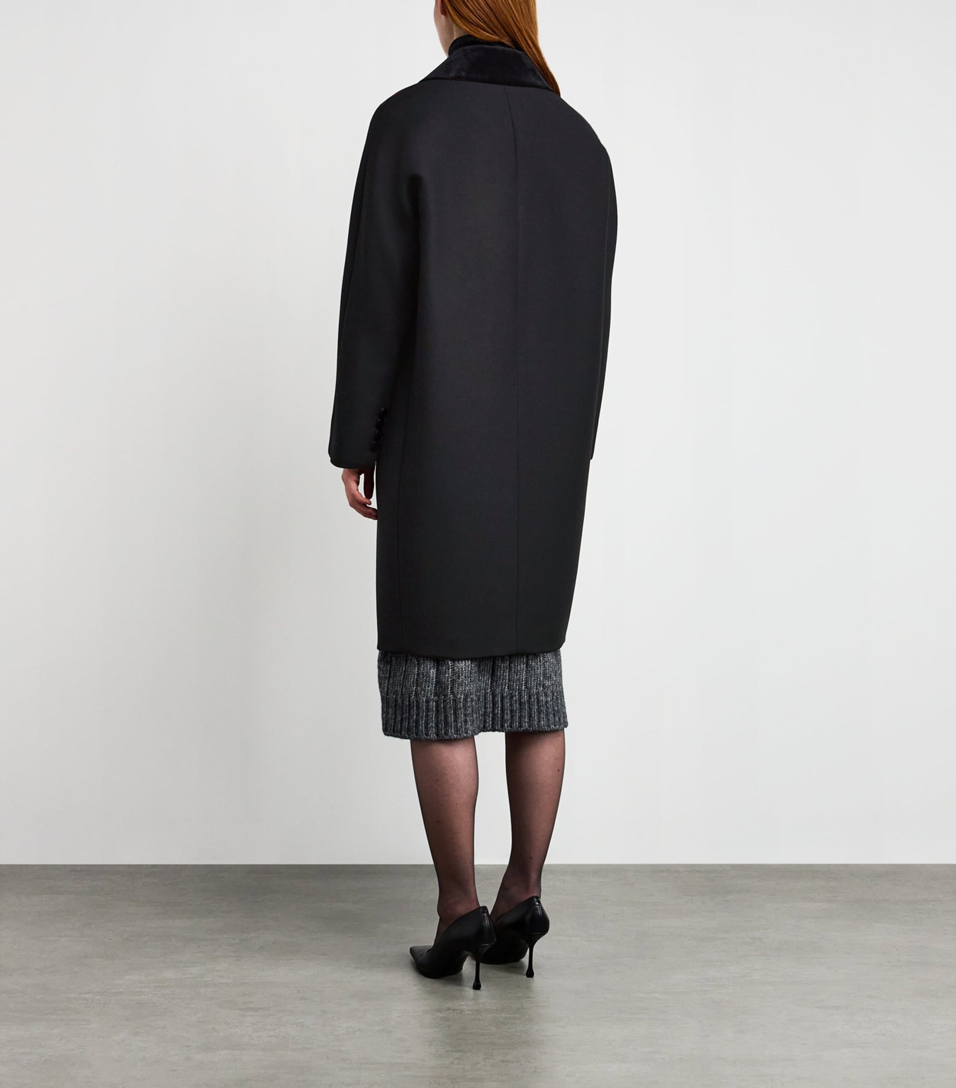 Max Mara Black Wool-Silk Coat