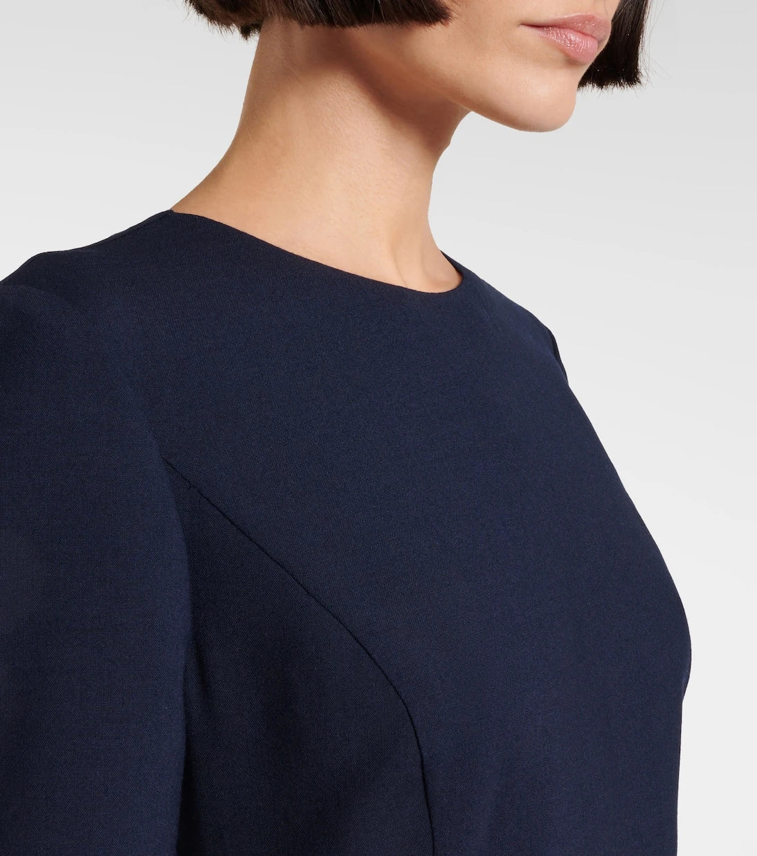 Oscar de la Renta - Pleated wool-blend midi dress