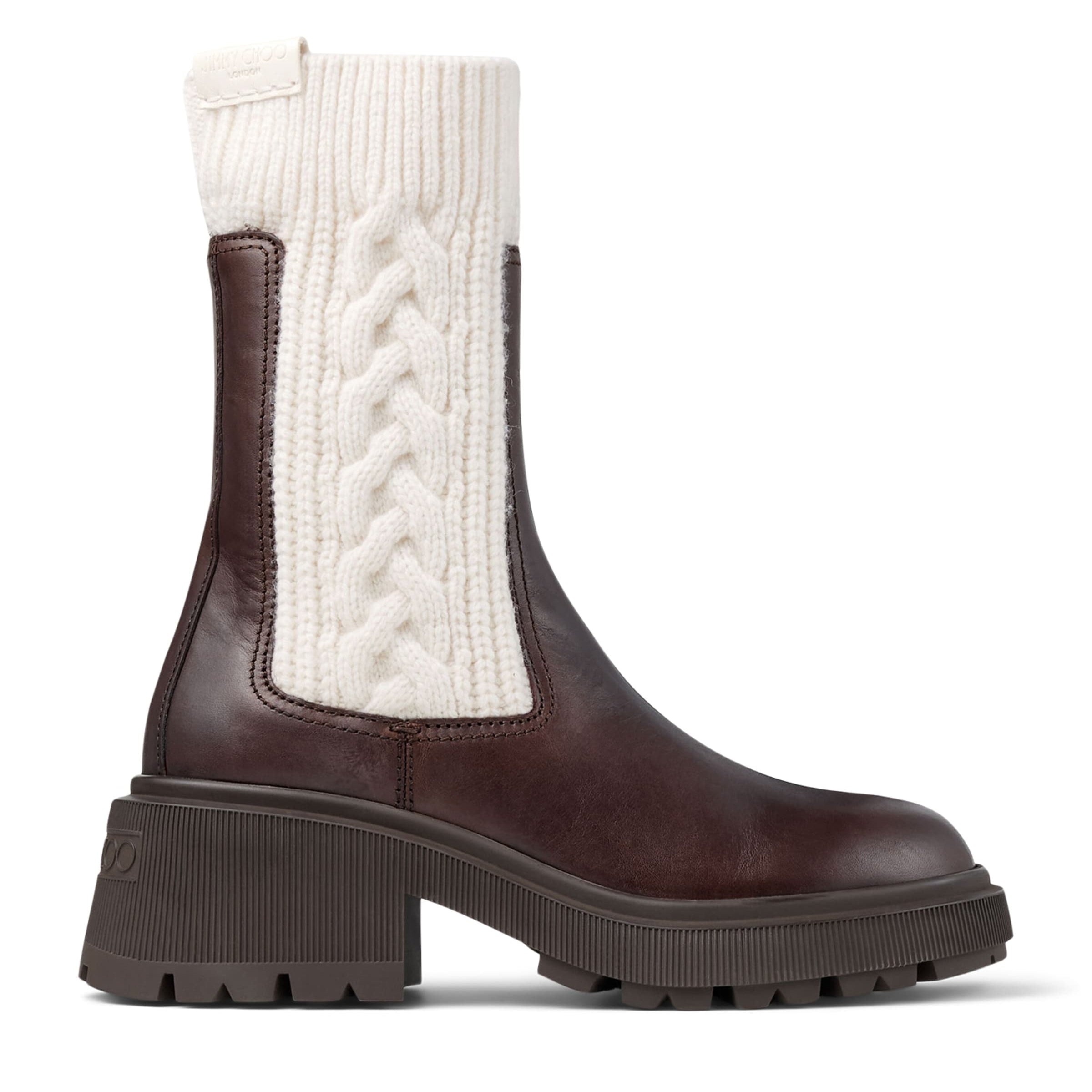 Tamia 70 Leather and Knit Boots