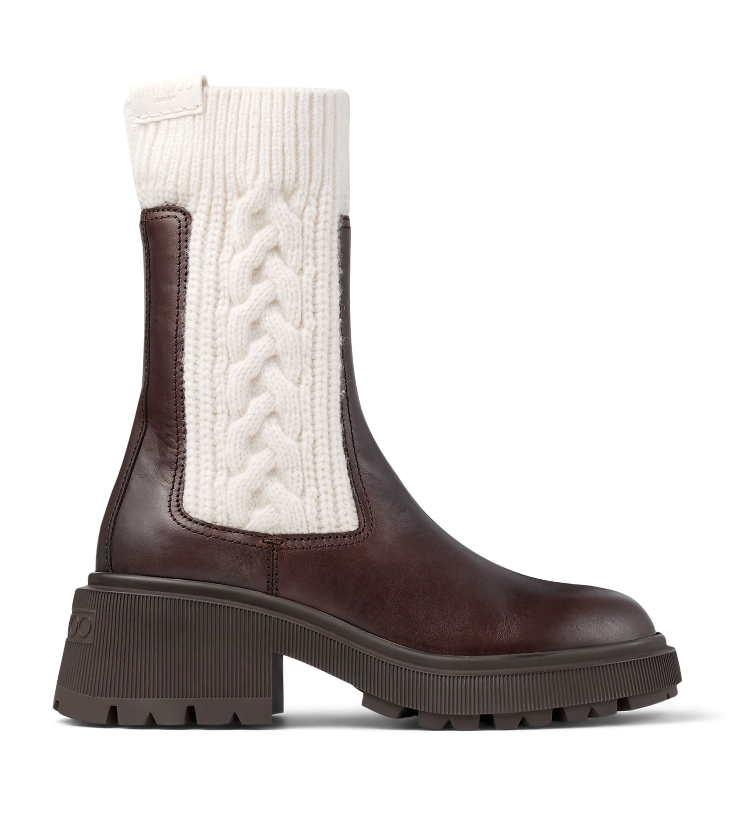 Tamia 70 Leather and Knit Boots